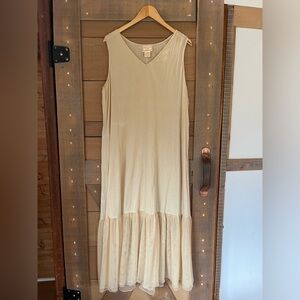 Cotton Slip Dress with Tule detail (Medium)